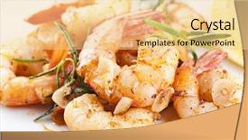  Presentation with prawn - Slides featuring fried king prawns with garlic background and a blonde colored foreground