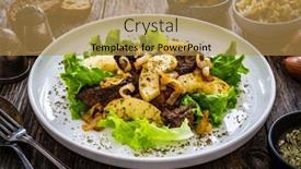  Presentation with liver - Slide set enhanced with fried-liver-with-apples background and a gold colored foreground