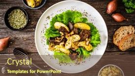  Presentation with liver - PPT layouts with fried-liver-with-apples background and a tawny brown colored foreground