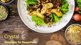  Presentation with liver - Presentation theme having fried-liver-with-apples background and a tawny brown colored foreground