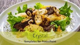  Presentation with liver - Slides enhanced with fried-liver-with-apples background and a yellow colored foreground