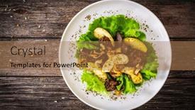  Presentation with liver - Slide deck with fried-liver-with-apples background and a coral colored foreground