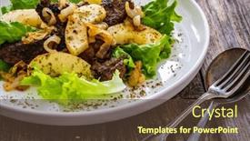  Presentation with liver - Slides featuring fried-liver-with-apples background and a tawny brown colored foreground