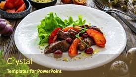  Presentation with liver - PPT layouts featuring fried-liver-with-apples background and a tawny brown colored foreground