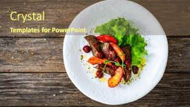  Presentation with liver - Slide set with fried-liver-with-apples background and a tawny brown colored foreground