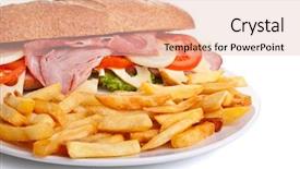  Presentation with wheat - Audience pleasing PPT theme consisting of fried meal - whole wheat stuffed sandwich backdrop and a lemonade colored foreground