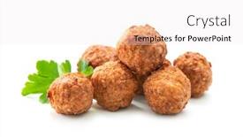  Presentation with isolated fall oak leaf - Beautiful PPT layouts featuring fried-meatballs-with-a-parsley backdrop and a sky blue colored foreground