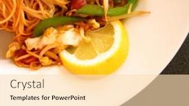  Presentation with noodles - Beautiful slides featuring fried-noodles-with-a-lemon backdrop and a lemonade colored foreground