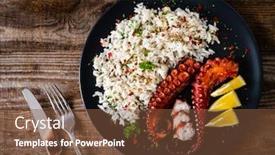  Presentation with octopus - Cool new slides with fried-octopus-with-white-rice backdrop and a tawny brown colored foreground