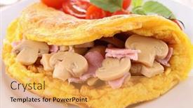  Presentation with mushroom - Cool new PPT theme with fried-omelette-with-mushroom backdrop and a  colored foreground