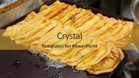  Presentation with airline industry - Colorful presentation theme enhanced with fried omelettes for airline food backdrop and a yellow colored foreground