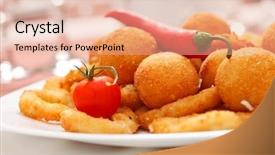  Presentation with onion - Slide deck enhanced with onion rings and cheese balls background and a lemonade colored foreground