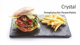  Presentation with abstract natural fresh green - Presentation design having fried onions tomato sauce pickle background and a white colored foreground