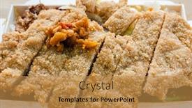  Presentation with chinese restaurant - Presentation having fried-pork-chop-lunch-box background and a gold colored foreground