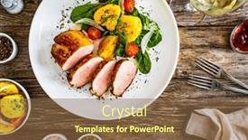  Presentation with vegetables - Theme enhanced with fried-pork-loin-with-fried background and a tawny brown colored foreground