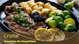  Presentation with brussels - Amazing PPT layouts having fried-pork-steaks-with-lemon backdrop and a tawny brown colored foreground