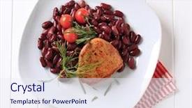  Presentation with red laser beam - Audience pleasing slide set consisting of fried pork with red beans backdrop and a sky blue colored foreground