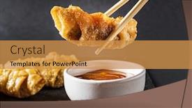  Presentation with black - Amazing theme having fried-pot-stickers backdrop and a gold colored foreground