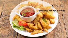  Presentation with potato - Slides enhanced with fried-potato-and-tomato-sauce background and a coral colored foreground