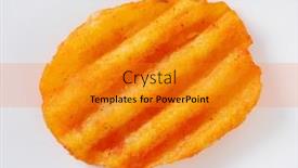  Presentation with chip - Slide set consisting of fried potato chip on white background background and a gold colored foreground