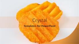  Presentation with potato chips - Cool new slide deck with fried potato chips on white background backdrop and a gold colored foreground