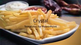  Presentation with mayonnaise - Amazing theme having fried potato chips with ketchup backdrop and a yellow colored foreground