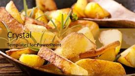  Presentation with potato - Amazing slides having fried potato with herbs backdrop and a gold colored foreground