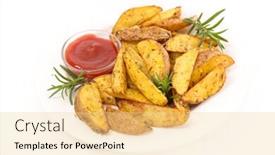  Presentation with tomato ketchup - Cool new slide deck with fried-potato-with-tomato-sauce backdrop and a blonde colored foreground