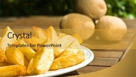  Presentation with clear sunny day rural landscape - Audience pleasing PPT theme consisting of fried potatoes on sunny day backdrop and a  colored foreground