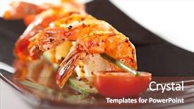  Presentation with satellite dish satellite dish design - Theme having fried prawns dish with cherry background and a  colored foreground