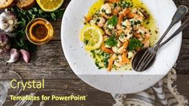  Presentation with thyme - Slides featuring fried-prawns-with-thyme background and a tawny brown colored foreground