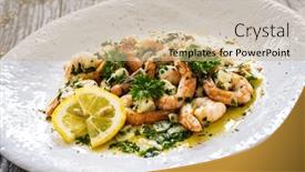  Presentation with thyme - PPT theme enhanced with fried-prawns-with-thyme background and a  colored foreground