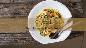  Presentation with thyme - Presentation featuring fried-prawns-with-thyme background and a gold colored foreground