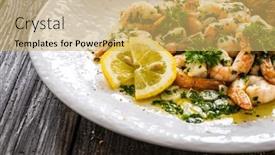  Presentation with thyme - Slides featuring fried-prawns-with-thyme background and a yellow colored foreground