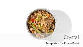  Presentation with chinese food - Theme enhanced with fried-rice-with-beef background and a  colored foreground