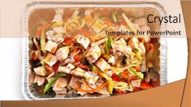  Presentation with fried chicken - PPT theme consisting of fried rice with chicken and vegetables background and a yellow colored foreground