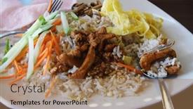  Presentation with fried chicken - 