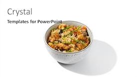  Presentation with nasi goreng fried rice - PPT layouts with fried-rice-with-egg-chicken background and a  colored foreground