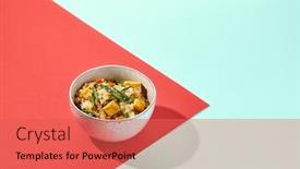  Presentation with nasi goreng fried rice - PPT theme featuring fried-rice-with-egg-chicken background and a red colored foreground