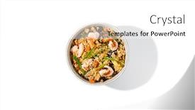  Presentation with nasi goreng fried rice - PPT theme consisting of fried-rice-with-egg-shrimps background and a  colored foreground