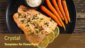  Presentation with carrots - Beautiful slide deck featuring fried-salmon-fillet-with-carrots backdrop and a tawny brown colored foreground
