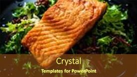  Presentation with salmon - Audience pleasing presentation theme consisting of fried-salmon-fillet-with-mix backdrop and a tawny brown colored foreground