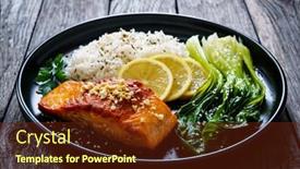  Presentation with steak - Amazing presentation having fried-salmon-steak-with-lemon backdrop and a tawny brown colored foreground