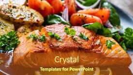  Presentation with salmon - Cool new theme with fried-salmon-steak-with-potatoes backdrop and a tawny brown colored foreground