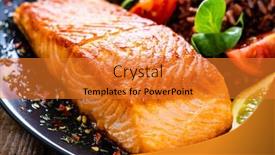  Presentation with steam generator abstract art red - PPT theme enhanced with fried-salmon-steak-with-red background and a gold colored foreground