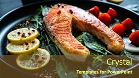  Presentation with spinach - Amazing slides having fried-salmon-steak-with-spinach backdrop and a tawny brown colored foreground