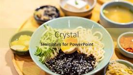  Presentation with taiwan - Presentation theme with fried-sauce-noodles background and a yellow colored foreground