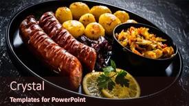  Presentation with onion - Cool new theme with fried-sausages-fried-potatoes-onion backdrop and a wine colored foreground