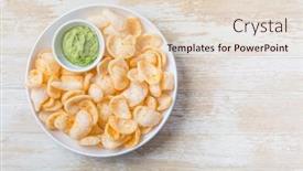  Presentation with cracker - Presentation design featuring fried-shrimp-cracker-in-thai background and a lemonade colored foreground