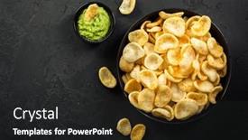  Presentation with cracker - Slides featuring fried-shrimp-cracker-in-thai background and a dark gray colored foreground